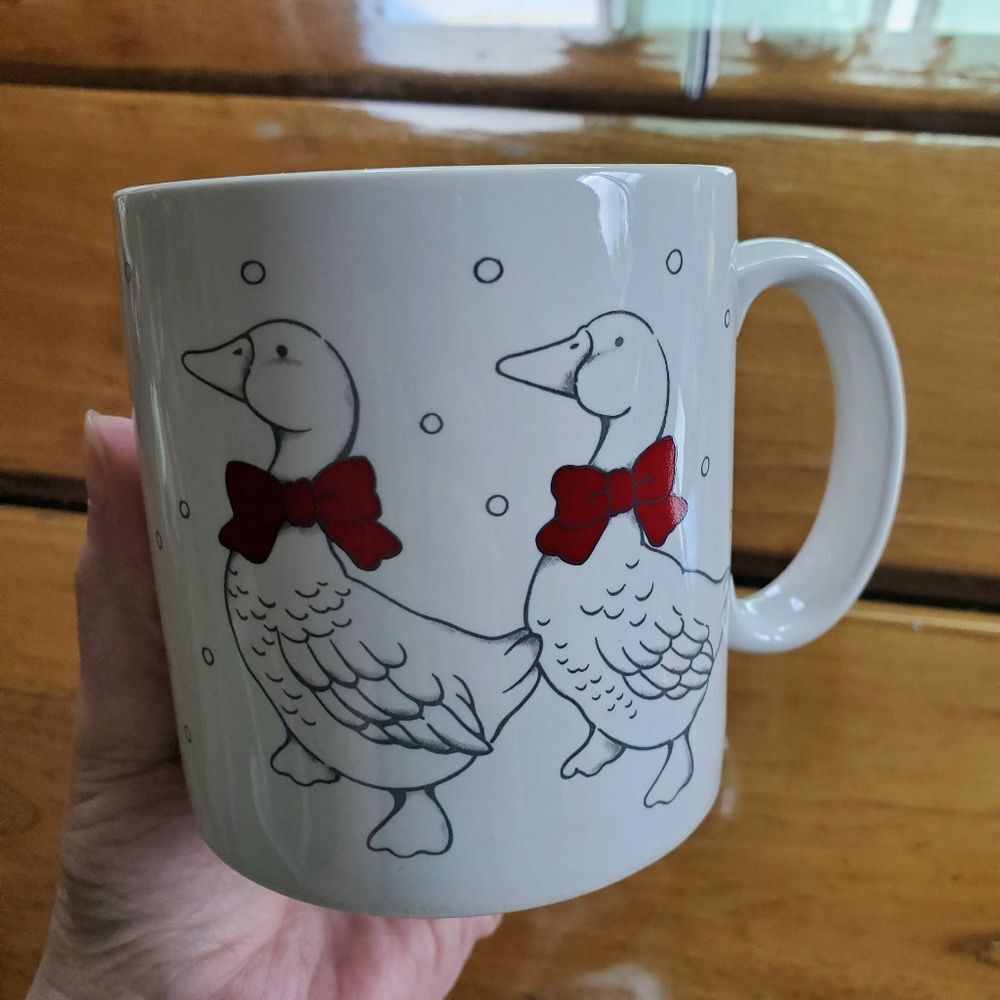 Christmas Geese Coffee Mug‎ Cup Applause Vintage 1986